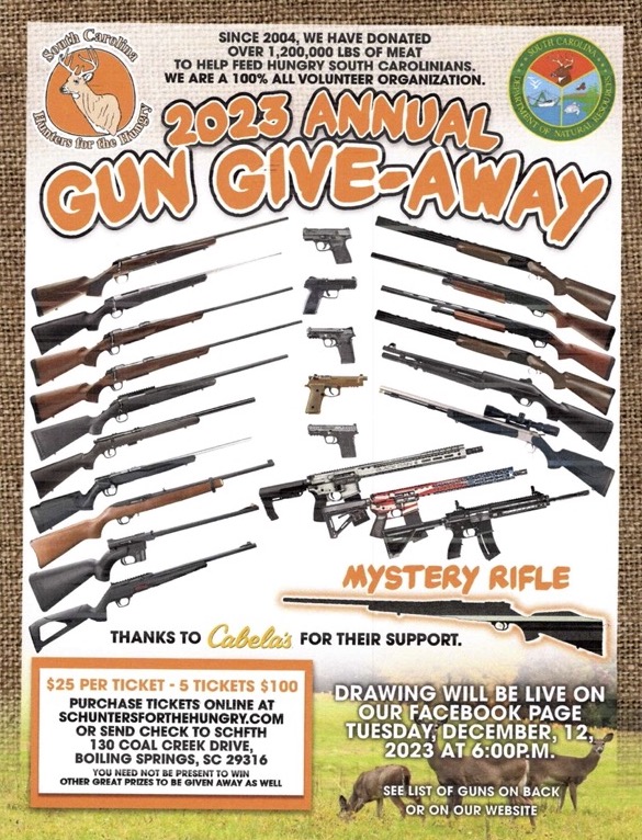 SC hunters for the hungry 2023 Gun Raffle